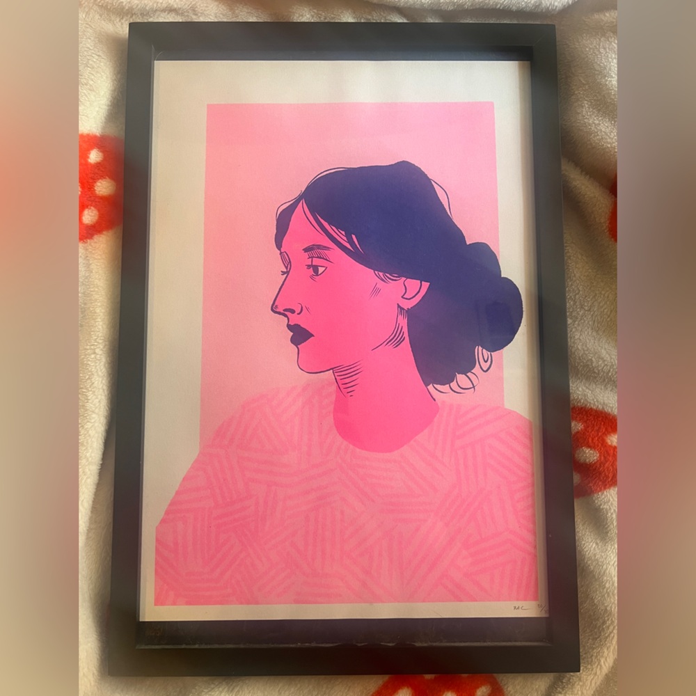 Virginia Woolf risograph print